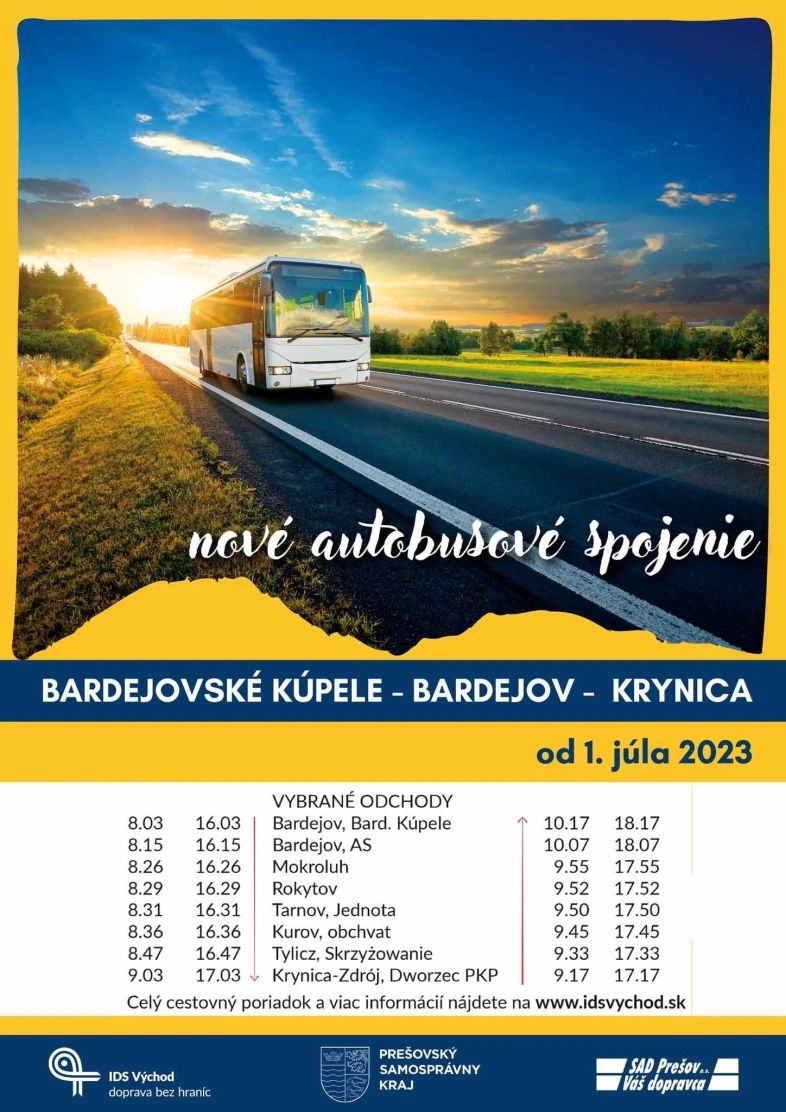Autobusové spojenie Bardejovské Kúpele - Krynica (Poľské kúpelné mesto)